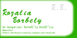 rozalia borbely business card